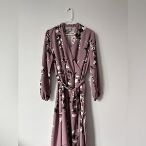 a new day Long Sleeve Floral Dress in Mauve
